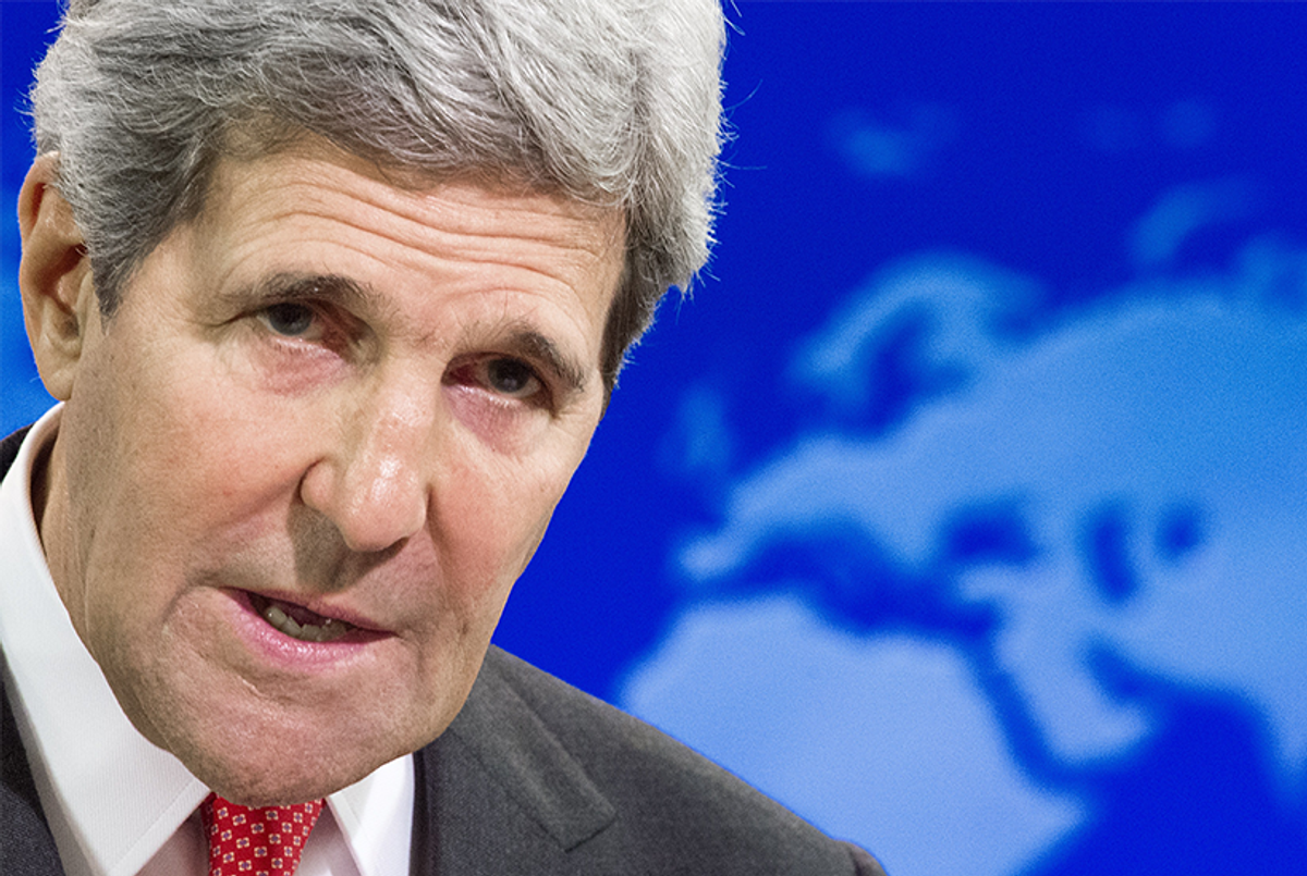 U.S. Sec. of State John Kerry, July 2014, at the U.S. State Department in Washington, D.C. Kerry said he was continuing to work "toward establishing an unconditional humanitarian ceasefire."(Paul J. Richards/AFP/Getty Images)