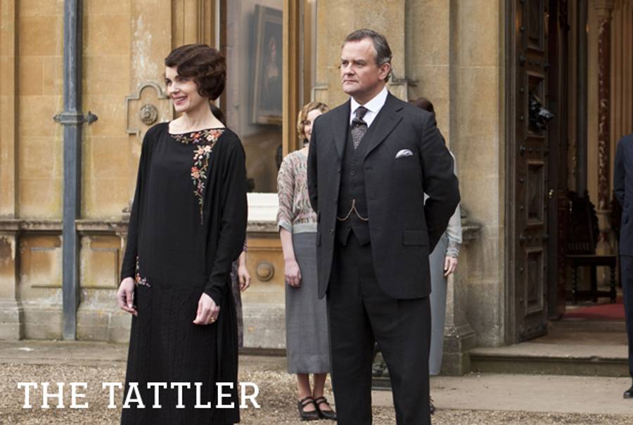 Elizabeth McGovern as Lady Grantham and Hugh Bonneville as Lord Grantham on Downton Abbey.(Nick Briggs, Courtesy of © Carnival Film & Television Limited 2012 for MASTERPIECE)