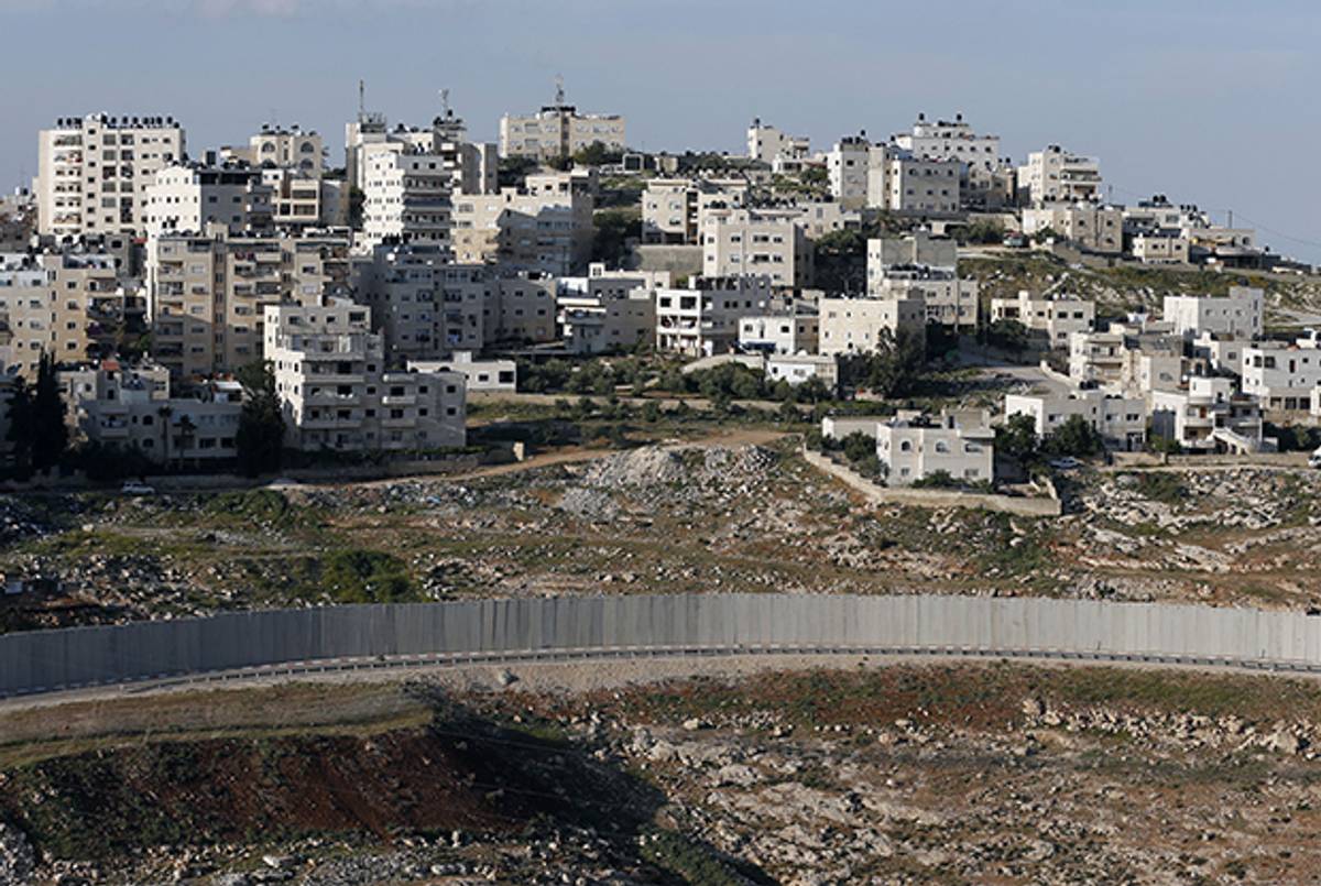 West Bank village of Anata seen beyond Israel's separation barrier/ (THOMAS COEX/AFP/Getty Images)