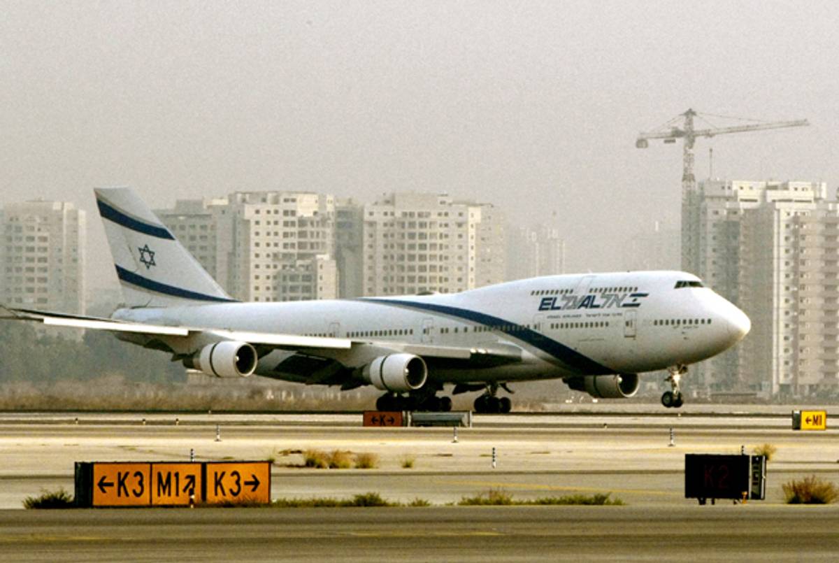 El Al 747 landing at Ben Gurion airport(JACK GUEZ/AFP/Getty Images)
