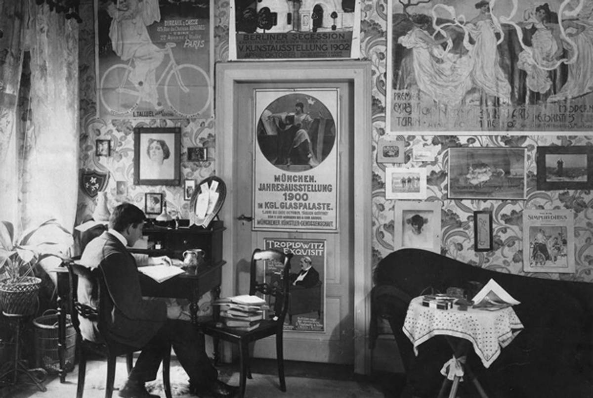 Hans Sachs with his poster collection in the 1930's.(Guernsey's Auction House)