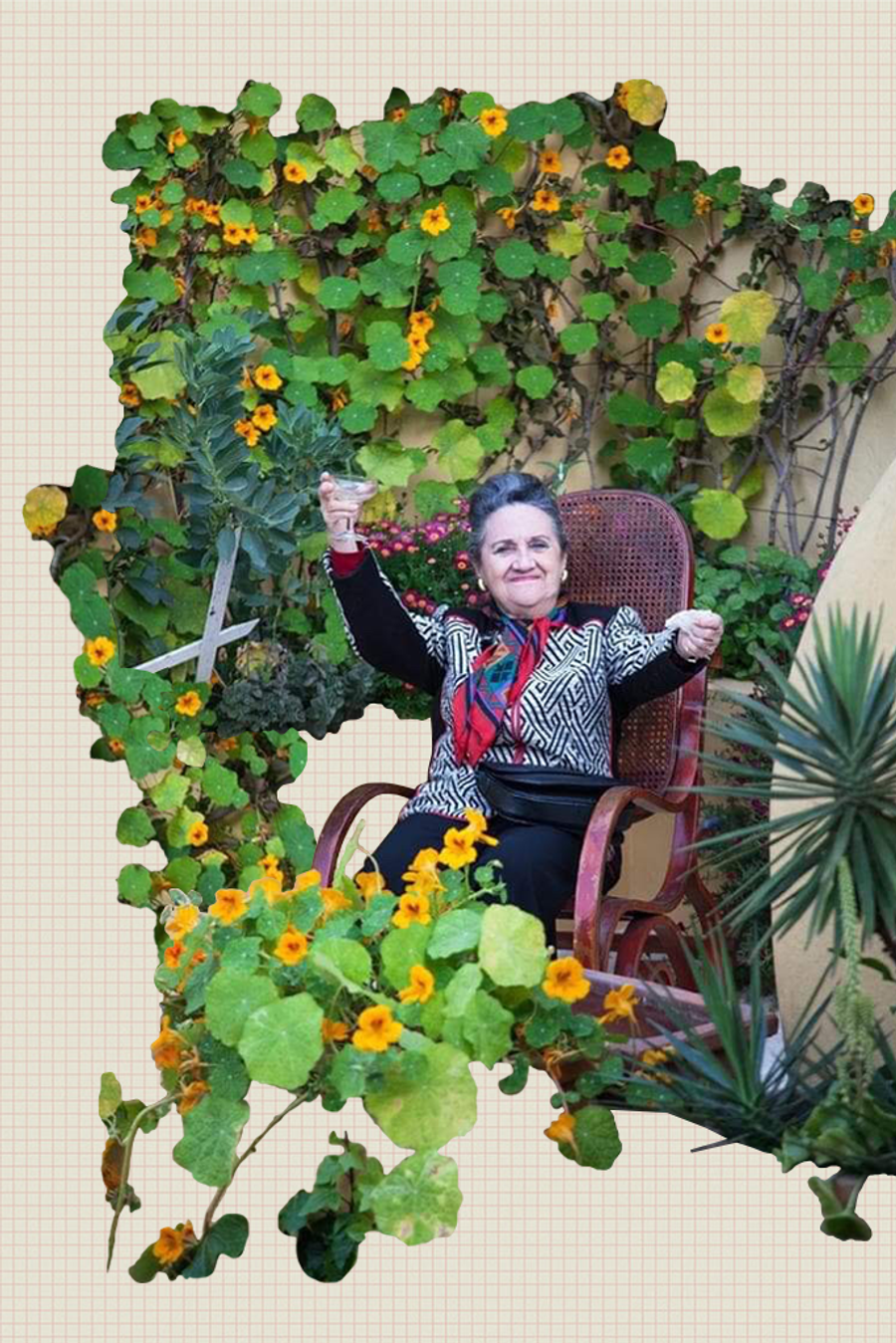 Rachel Muyal in a friend's mountain garden in Tangier.