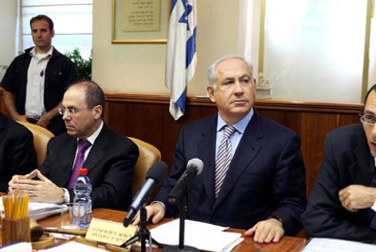 Netanyahu at an Israeli cabinet meeting this week.(AFP/Getty Images)