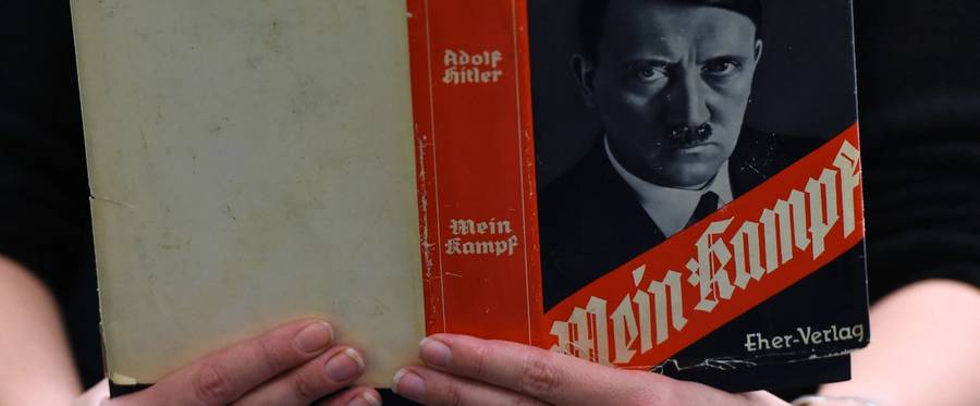 A German edition of Adolf Hitler's 'Mein Kampf' (My Struggle) is pictured at the Berlin Central and Regional Library (Zentrale Landesbibliothek, ZLB) in Berlin, Germany, December 7, 2015. (Tobias Schwarz/AFP/Getty Images)