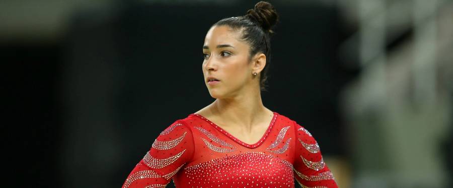 Aly Raisman looks on during an artistic gymnastics training session at the Arena Olimpica do Rio in Rio de Janeiro, Brazil, August 4, 2016. 