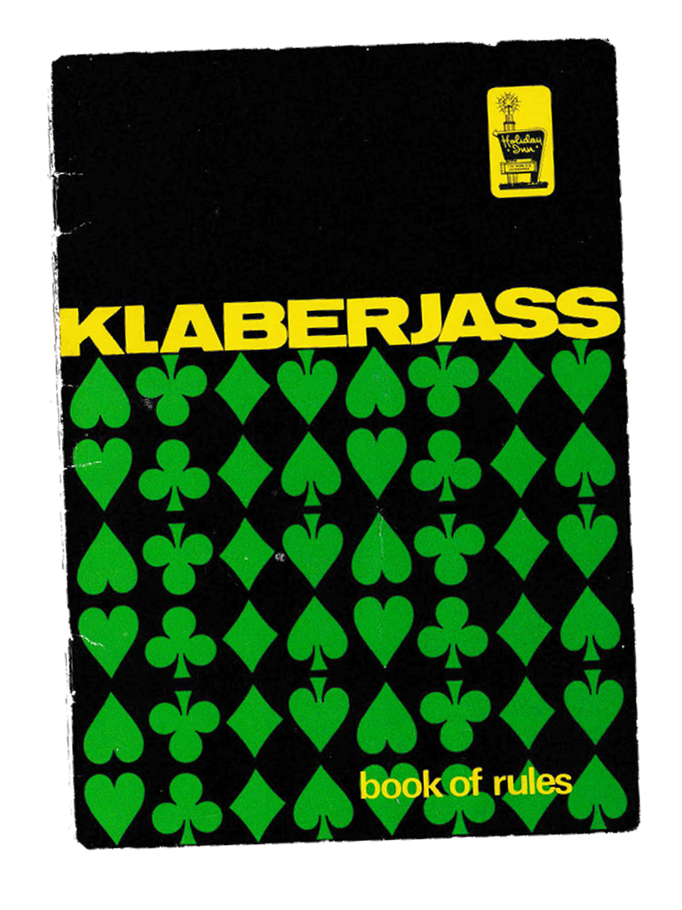 A 1970s Klaberjass rule book from a Klaberjass tournament at the Cape Town Trust Bank Building (now ABSA Centre)