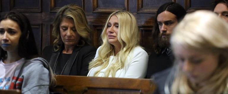 Kesha cries as she learns she will not be released from her record label contract in Manhattan Supreme Court on Friday, February 19, 2016. A judge said she would not allow Kesha to leave her record label.