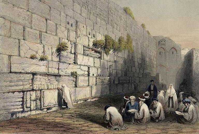 “Jew’s Place of Wailing, Jerusalem” from William Bartlett’s Walks About the City and Environs of Jerusalem, 1844.(Wikimedia Commons)