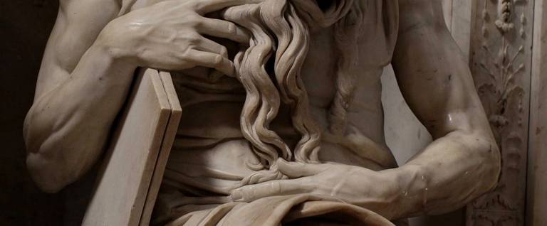 Detail of Moses (1513-15), Michelangelo.