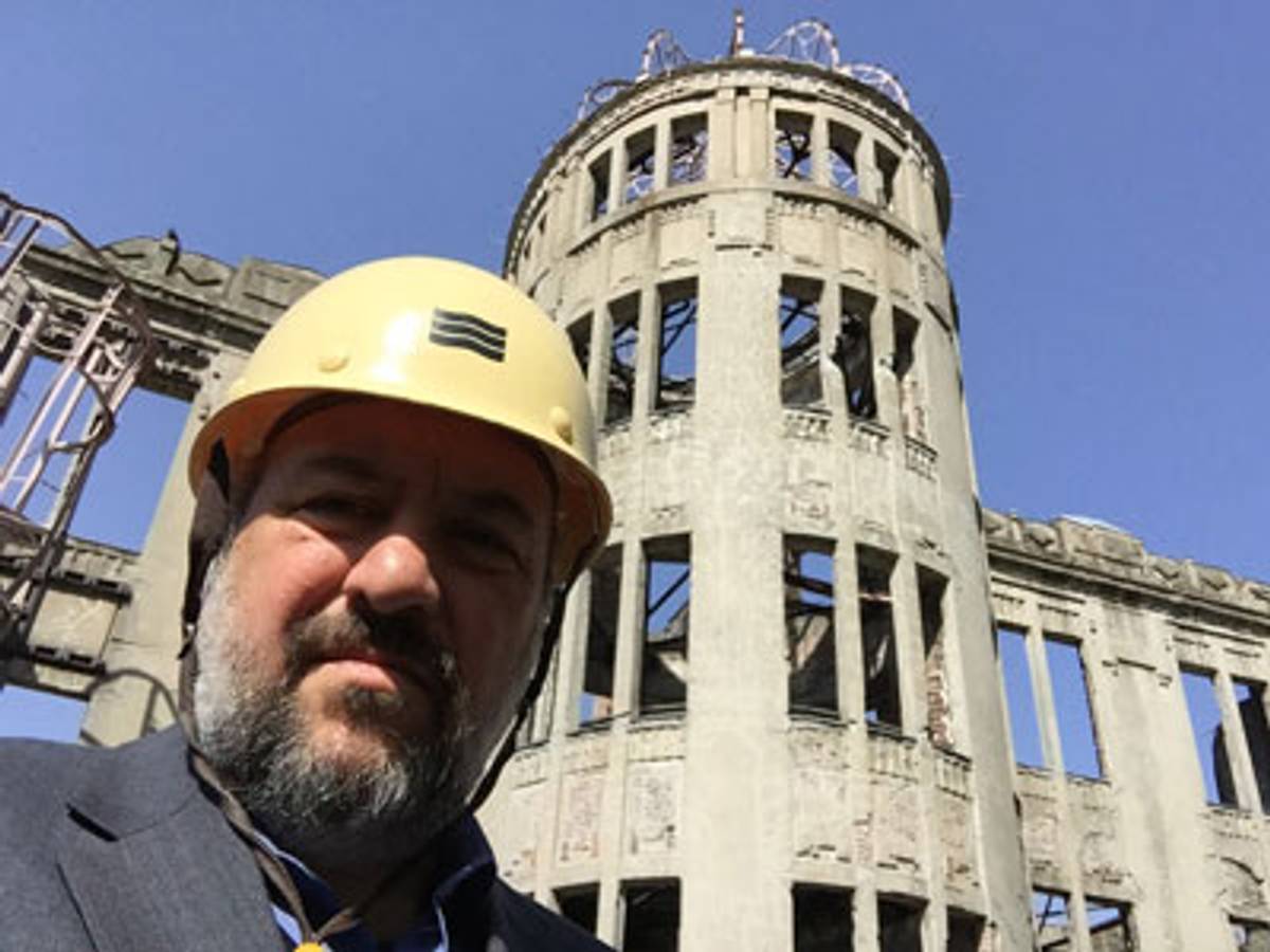 Bo Jacobs at the iconic Atomic Bomb Dome in Hiroshima. (Photo courtesy Bo Jacobs)