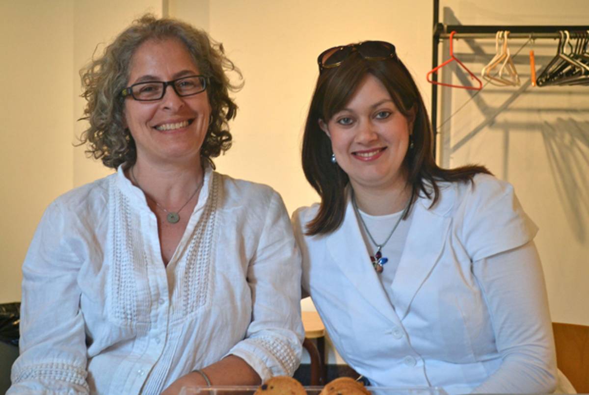 Leila Marshy (L) and Mindy Pollak (R) at the Friends of Hutchinson Street meeting on July 3, 2013.(Photo by the author)