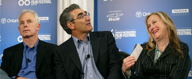 L-to-R: Director Christopher Guest, actor/screenwriter Eugene Levy and actress Catherine O'Hara attend the 'For Your Consideration' press conference during the Toronto International Film Festival held at the Sutton Place Hotel in Toronto, Canada, September 11, 2006. 