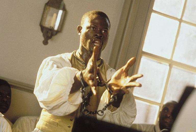 Still of Djimon Hounsou in the 1997 film Amistad. (DreamWorks)