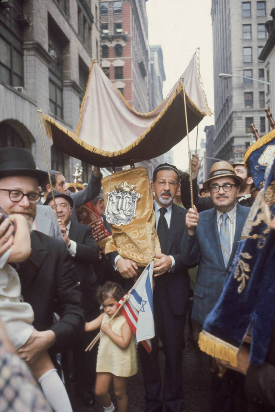 American Jews parade a Torah through the streets of Manhattan, Sept. 12, 1971