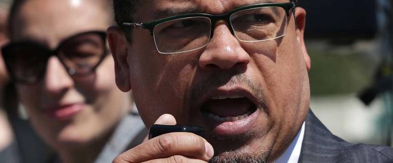 U.S. Rep. Keith Ellison speaks during a news conference in front of the Supreme Court April 13, 2016 in Washington, DC. 