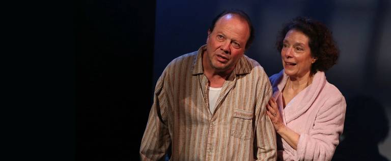 Avi Hoffman as Willy (left) and Suzanne Toren as Linda in the New Yiddish Rep's production of 'Death of a Salesman', opening October 15, 2015 at the Castillo Theater. For more information visit www.castillo.org