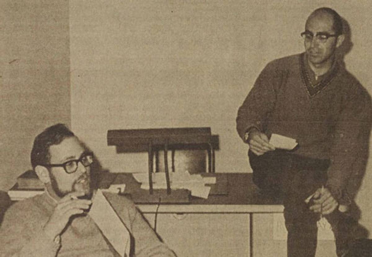 The author (right) in a 1966 issue of ‘The Michigan Daily.’ (Original photo credit: Paul Bernets; image via Bentley Historical Library at the University of Michigan)