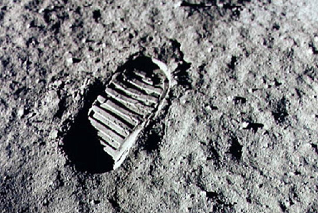 Neil Armstrong's footprint on the moon, July 20, 1969.
