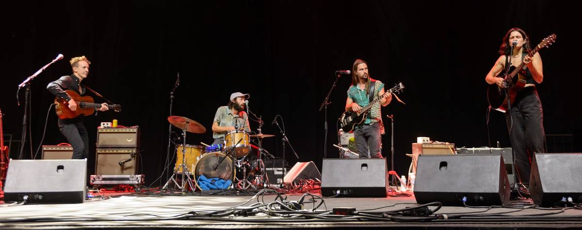  (L-R) Buck Meek, James Krivchenia, Max Oleartchik and Adrianne Lenker of Big Thief, September, 2021.