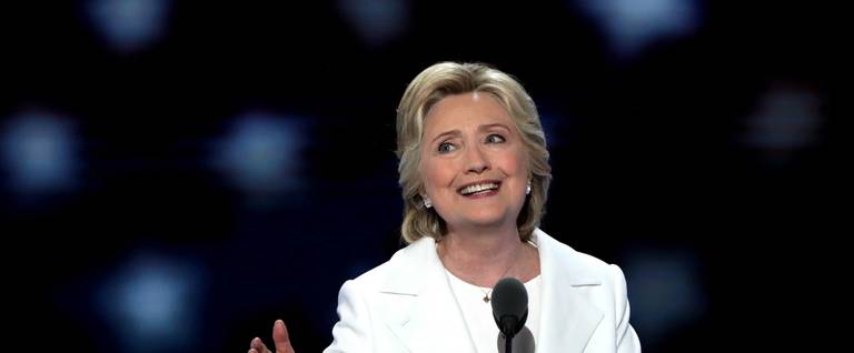 Democratic presidential candidate Hillary Clinton delivers remarks during the fourth day of the Democratic National Convention at the Wells Fargo Center, July 28, 2016 in Philadelphia, Pennsylvania. 