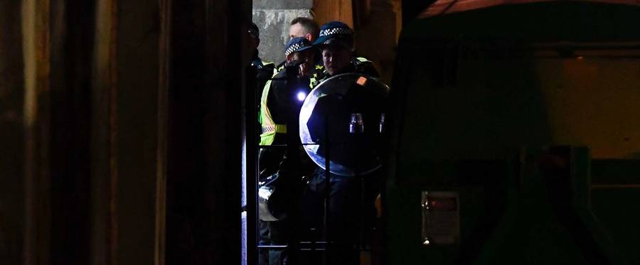 Police take part in a search near the scene of a terror attack on London Bridge in central London on June 3, 2017.