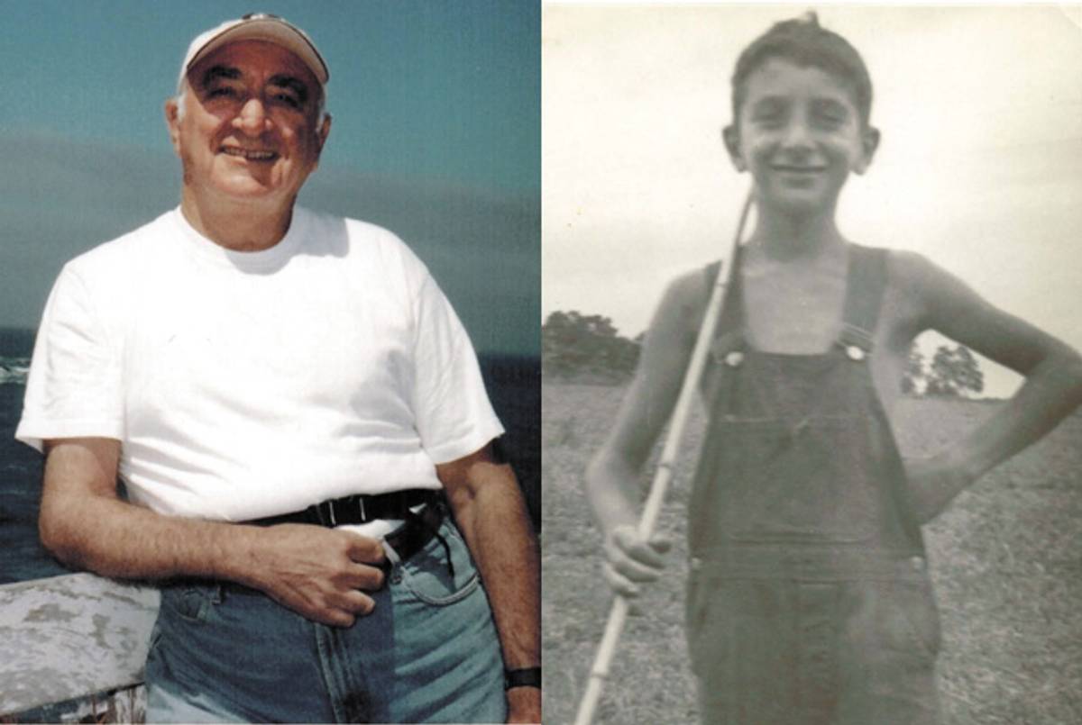 Sam Halpern in 2003, and at age 10, in 1946.(Courtesy of the author)