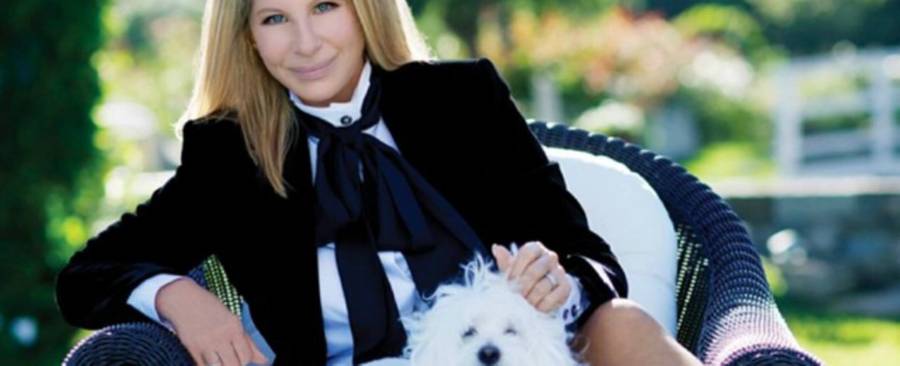 Streisand with her dog, Sammie.
