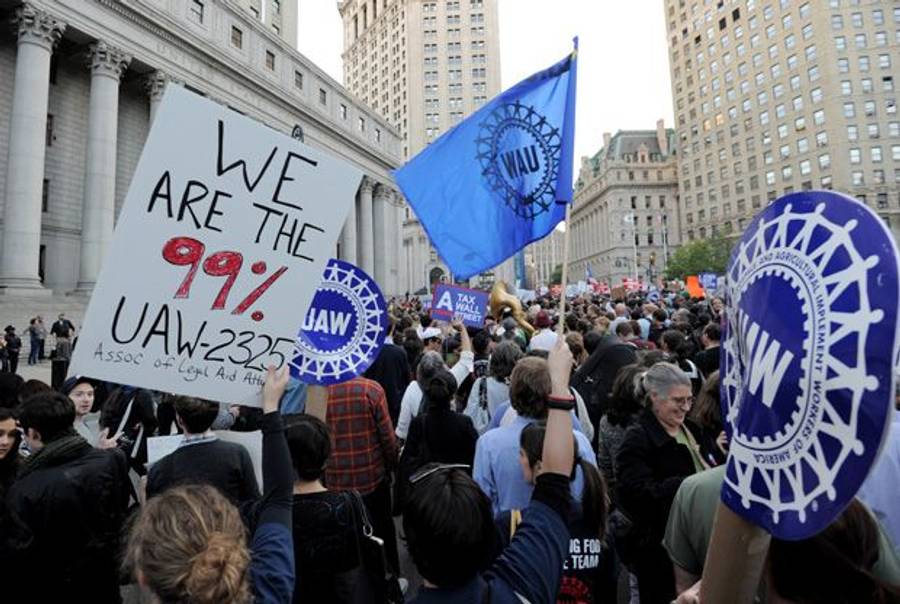 The march in Lower Manhattan Wednesday.