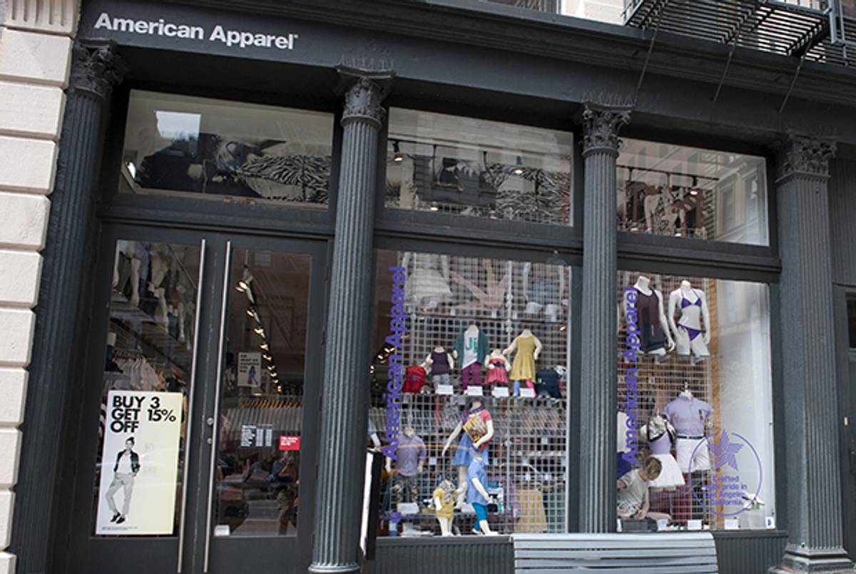 An American Apparel store front is seen in lower Manhattan August 18, 2010 in New York. (DON EMMERT/AFP/Getty Images)