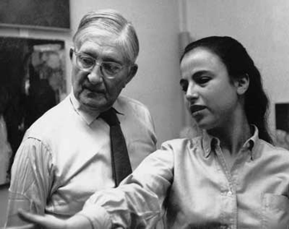 Eva Hesse with Joseph Albers, at Yale circa 1958, photographer unknown. (From Eva Hesse, a film by Marcie Begleiter, a Zeitgeist Films release.)