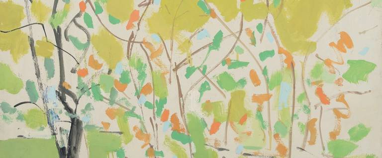 Detail: Alex Katz, Apple Trees, 1954, oil on Masonite, 26 x 32 in. (66 x 81.3 cm). Collection of the artist. 