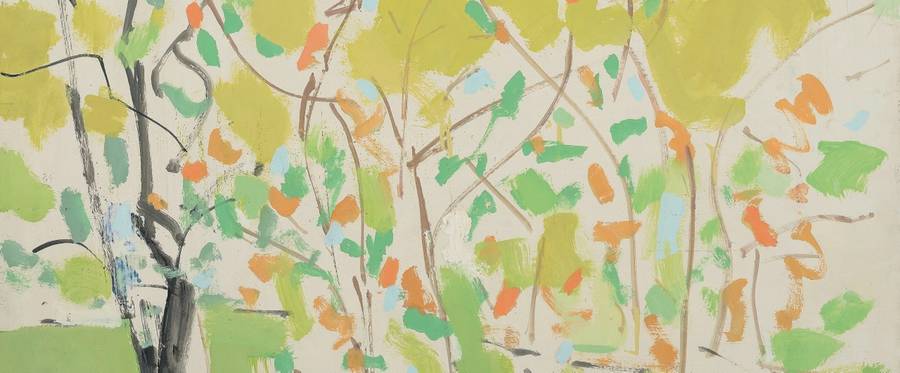 Detail: Alex Katz, Apple Trees, 1954, oil on Masonite, 26 x 32 in. (66 x 81.3 cm). Collection of the artist. 
