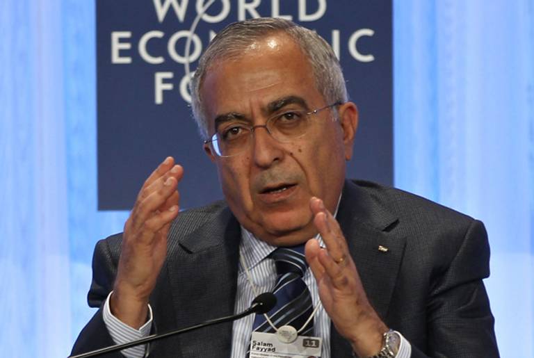 Prime Minister Salam Fayyad speaking Saturday.(Khalil Mazraawi/AFP/Getty Images)