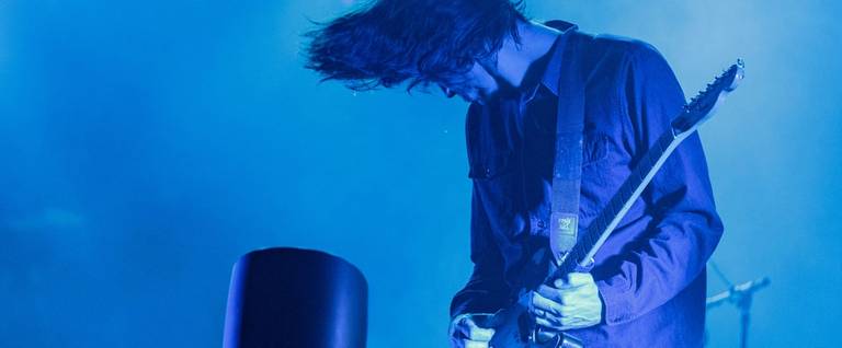 Jonny Greenwood of Radiohead performs during the Austin City Limits Music Festival at Zilker Park in Austin, Texas, October 7, 2016. 