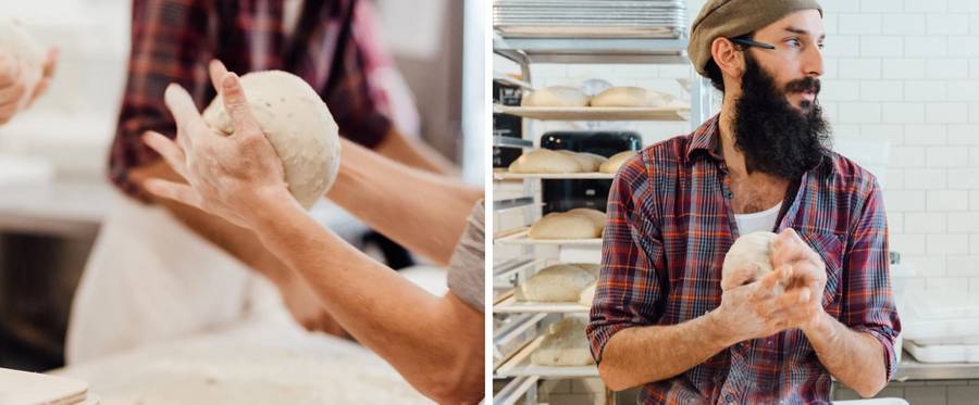 Zak Stern and his staff knead dough at his Miami bakery and cafe, Zak the Baker. 