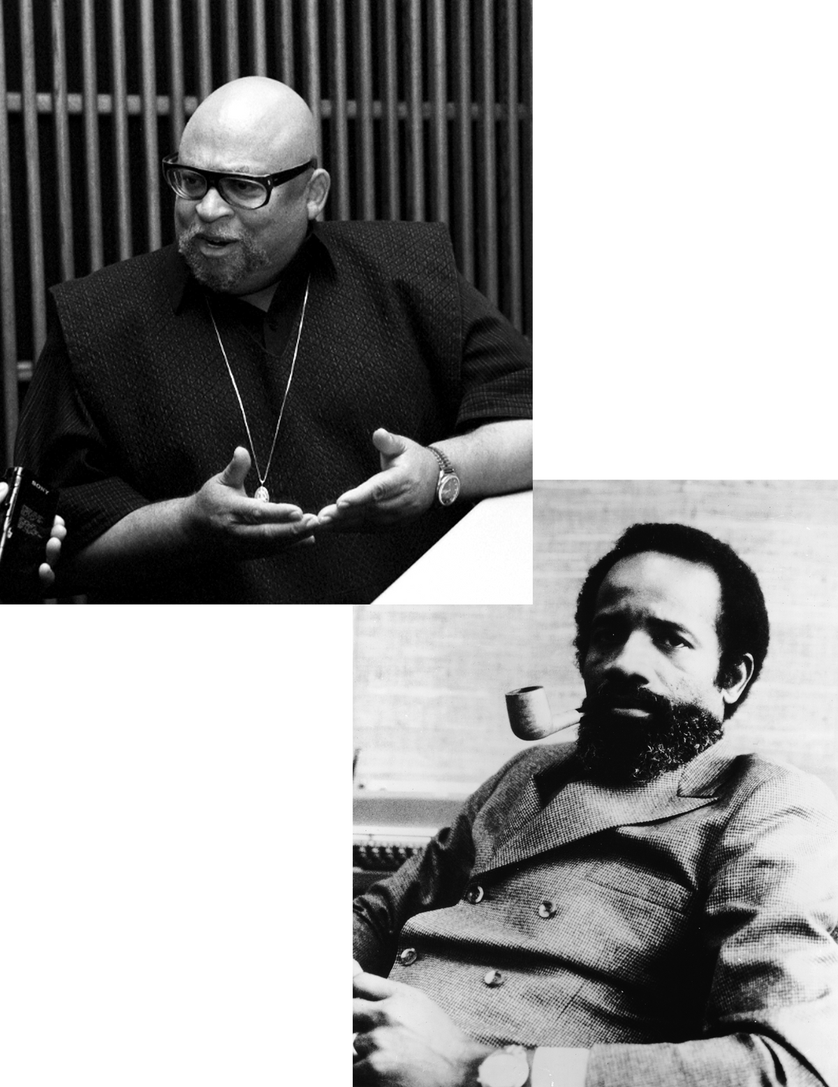 Maulana Karenga, at top, and Lerone Bennett Jr., authors whose work Ray Dial assigned his class
