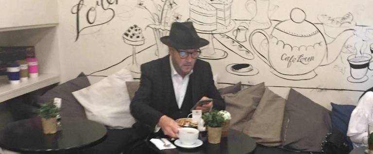 George Galloway at Cafe Loren in London