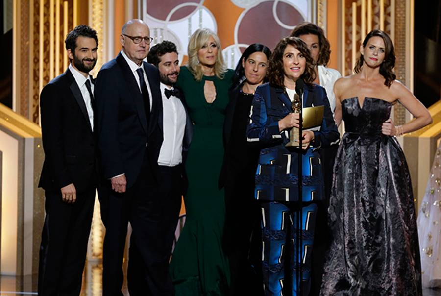 Jill Soloway accepts the award for Best TV Series, Comedy or Musical for 'Transparent' onstage during the 72nd Annual Golden Globe Awards on January 11, 2015 in Beverly Hills, California. (Paul Drinkwater/NBCUniversal via Getty Images)