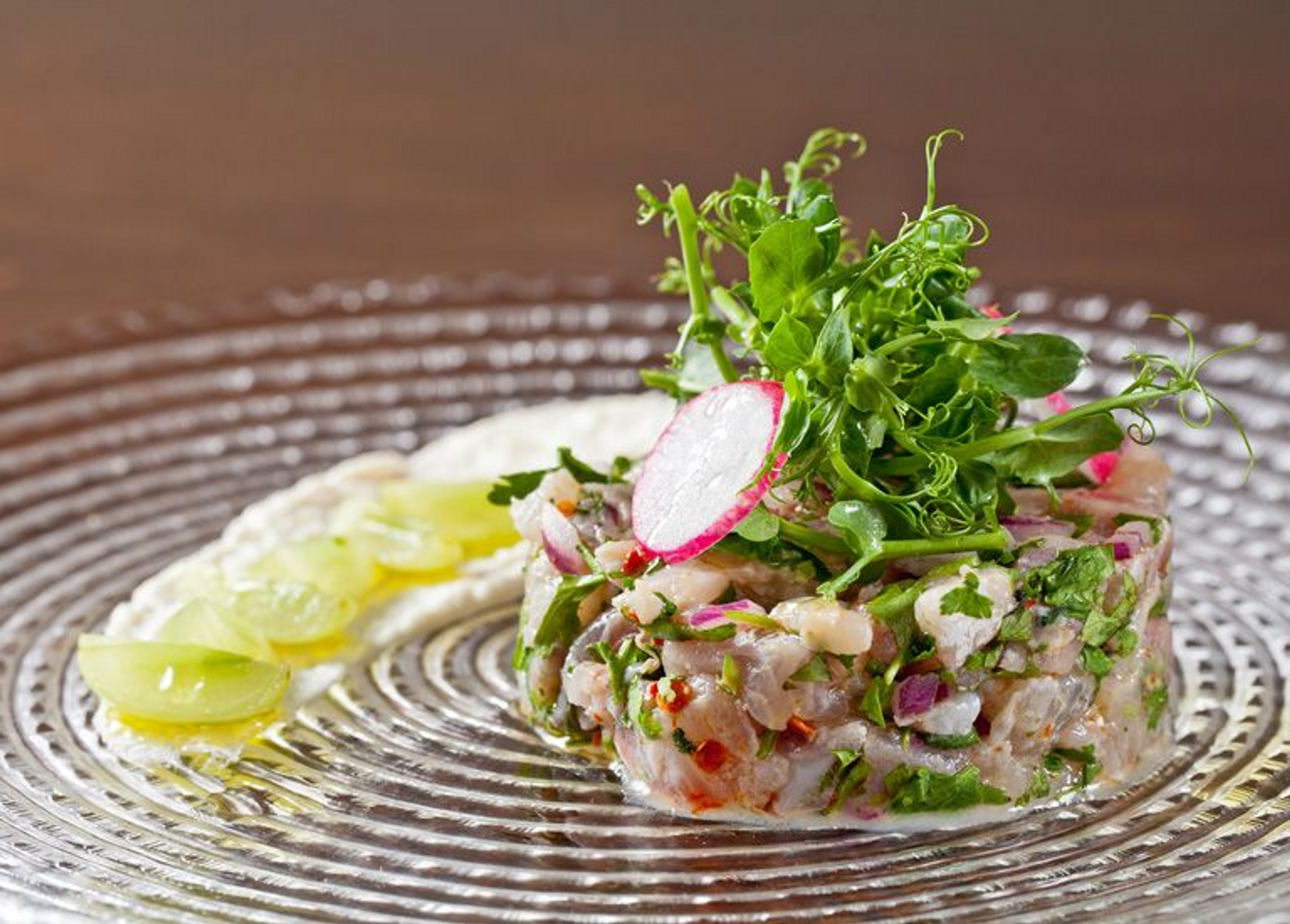 Marinated fresh anchovies on pepper salad, an Andalusian recipe from chef Avi Biton of the Tel Aviv restaurant Adora


