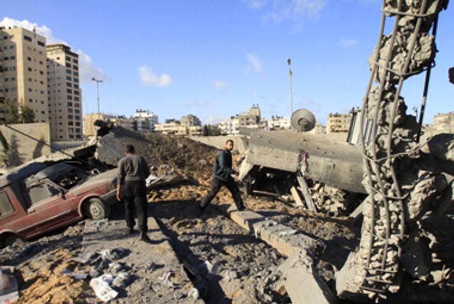 A Hamas compound in Gaza destroyed by the strikes today.(Mohammed Abed/AFP/Getty Images)