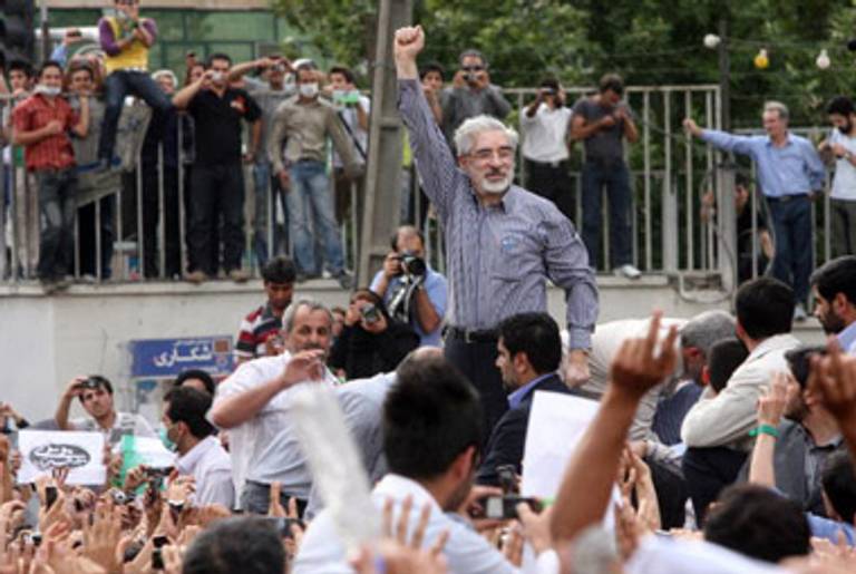 Mousavi at a rally Monday.(Getty Images)