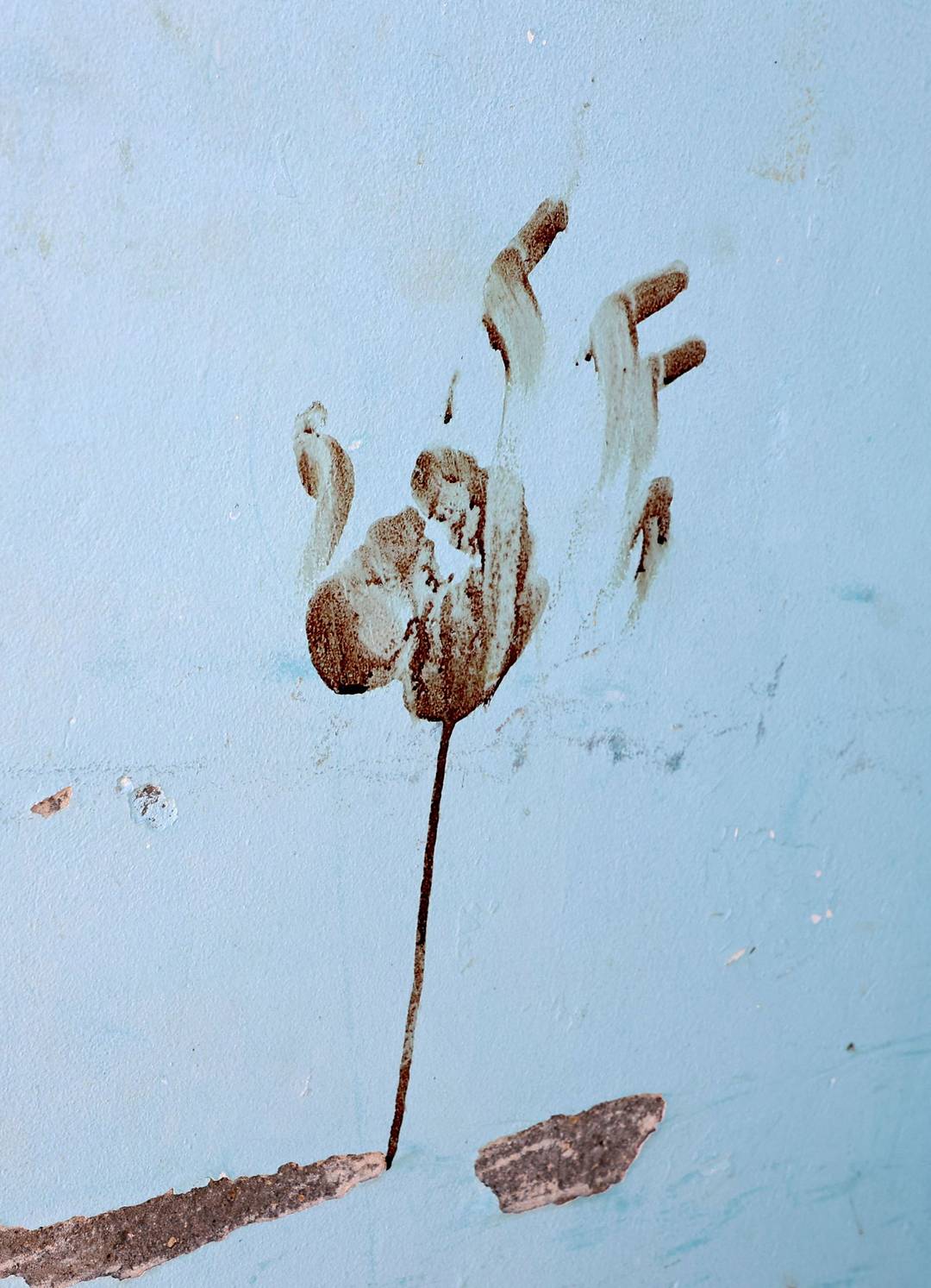 A bloody handprint inside a house at the Nir Oz kibbutz, one of the Israeli communities near the Gaza Strip attacked on Oct. 7 by the Palestinian militant group Hamas, on Oct. 31, 2023