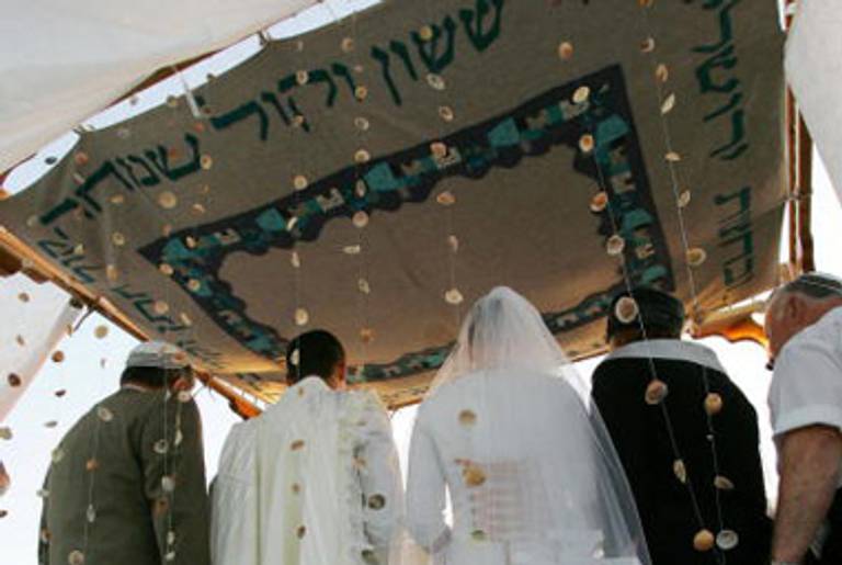 A religious wedding in an Israeli settlement in Gaza in 2005.(David Furst/AFP/Getty Images.)