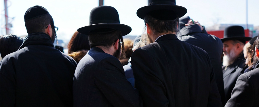 Members of Brooklyn's Orthodox Jewish community, Brooklyn, New York, March 2013. 