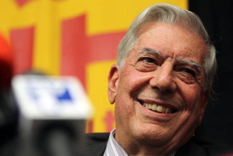 Mario Vargas Llosa at a press conference in New York after his Nobel Prize was announced last week.(Mario Tama/Getty Images)