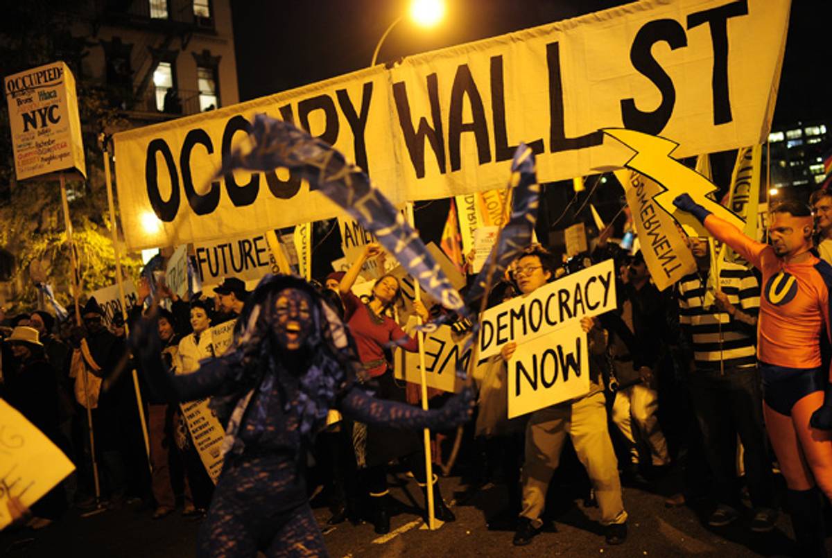 Occupy Wall Street on Halloween.(Emmanuel Dunand/AFP/Getty Images)