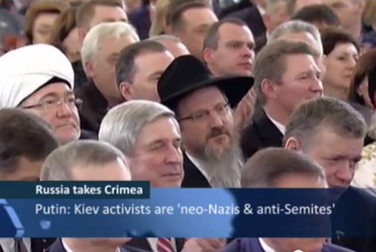 Berel Lazar sits in audience during Crimea induction ceremony. (Jewish News One)