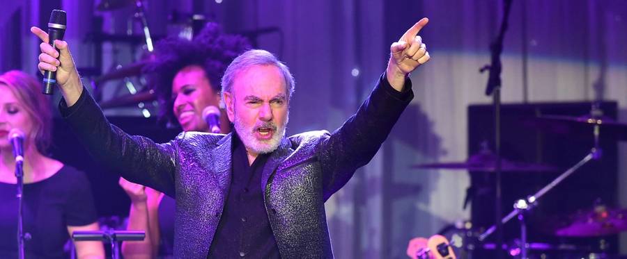 Singer Neil Diamond performs during the annual Clive Davis pre-Grammy gala at the Beverly Hilton Hotel on February 11, 2017.