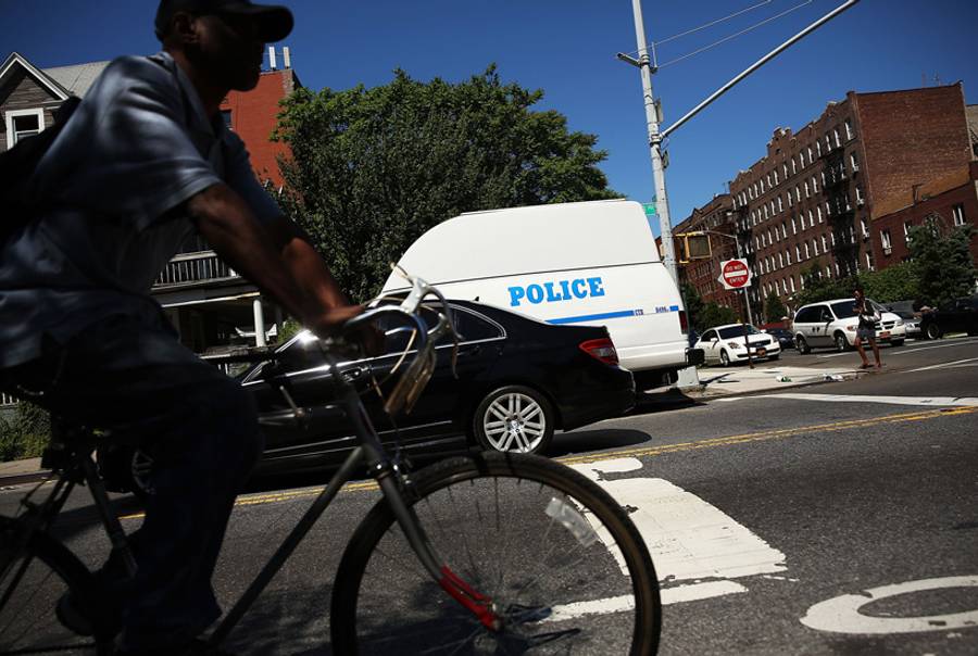 A police van in Brooklyn on June 4, 2013.(Spencer Platt/Getty Images)
