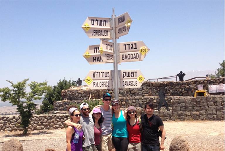 A group of Birthright-ers in the Golan Heights.(Margarita Korol/Tablet Magazine)